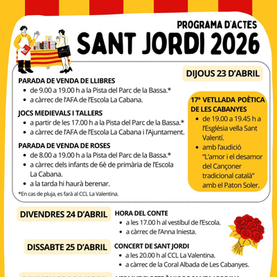 Sant Jordi a Les Cabanyes, 2026