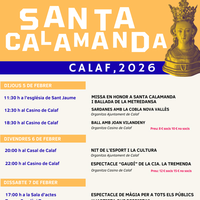 Festa Major d'hivern de Calaf - Santa Calamanda