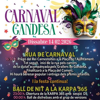 Carnaval a Gandesa 2026, Carnaval a Gandesa, 2026, Gandesa, 