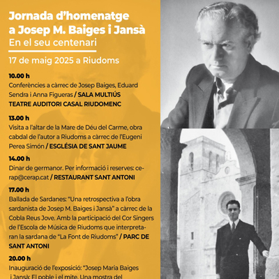 Jornada d'homenatge a Josep Maria Baiges Jansà, CERAP, Riudoms, 2025