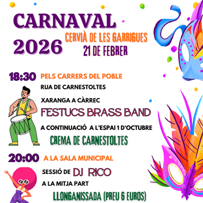 Carnaval a Cervià de les Garrigues, 2026