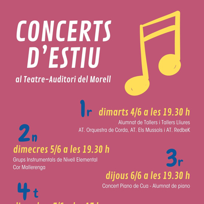 Concerts d'Estiu de l'Escola de Música del Morell, 2024