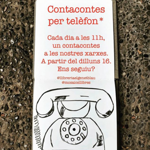 Contacontes per telèfon de la llibreria Genet Blau, Lleida, 2020