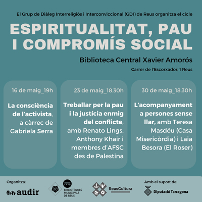 Cicle sobre espiritualitat, pau i compromís social a Reus, 2024