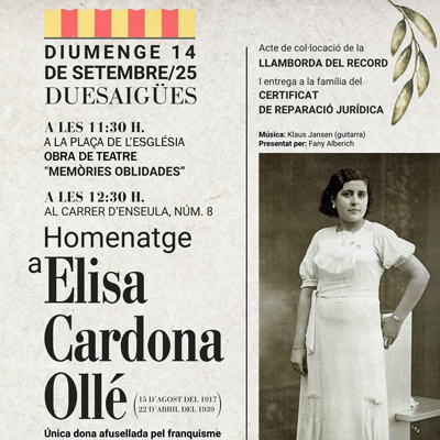 Jornada de Memòria Històrica a Duesaigües, 2025