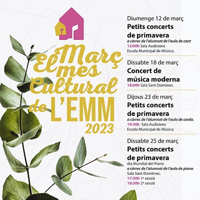 El mes cultural de l'EMM, Petits concerts de primavera, Escola Municipal de Música de la Seu d'Urgell, 2023