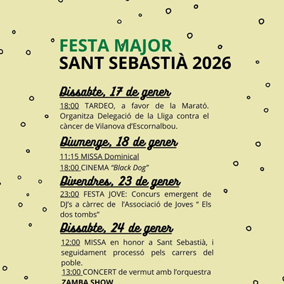 Festa Major d'Hivern de Vilanova d'Escornalbou, 2026