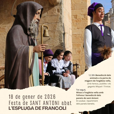 Festa de Sant Antoni i Tres Tombs a l'Espluga de Francolí, 2026