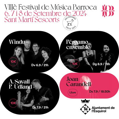 8è Cap de Setmana de Música Barroca a Sant Martí Sescorts, 2024