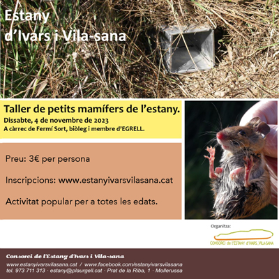 Taller de petits mamífers de l'Estany, Estany d'Ivars i Vila-sana, 2023