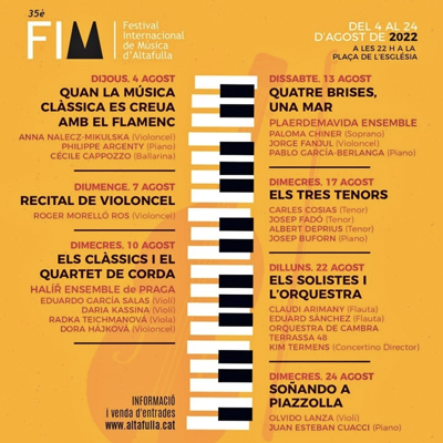 Festival Internacional de Música d'Altafulla, 2022