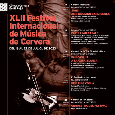 XLII Festival Internacional de Música de Cervera, 2023