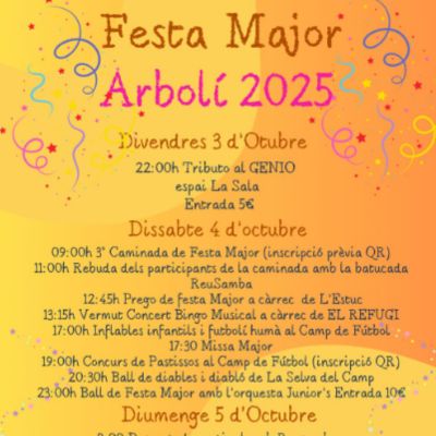 Festa Major d'Arbolí 2025, Festa Major d'Arbolí, 2025, Arbolí
