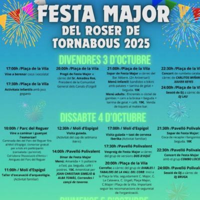 Festa Major de Tornabous 2025, Festa Major de Tornabous, 2025, Tornabous, 