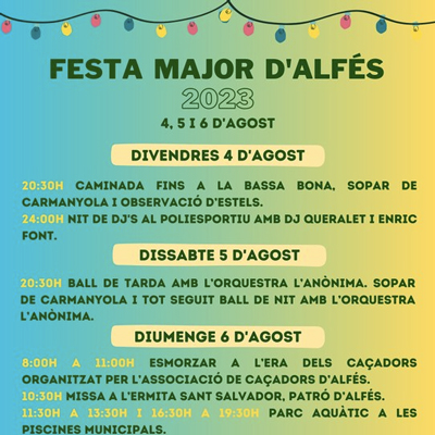 Festa Major d'Alfès, 2023