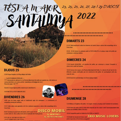 Festa Major de Santa Linya, Les Avellanes i Santa Linya, 2022