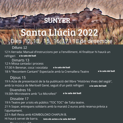 Festa Major de Santa Llúcia a Sunyer, 2022