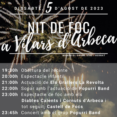 Nit de Foc a Vilars, Arbeca, 2023