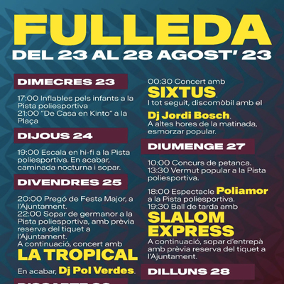 Festa Major de Fulleda, 2023
