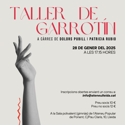 Taller de Garrotín a l'Ateneu Popular de Ponent, Lleida, 2025