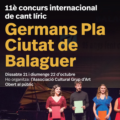 11è Concurs Internacional de Cant Líric 'Germans Pla' Ciutat de Balaguer, Balaguer, 2023