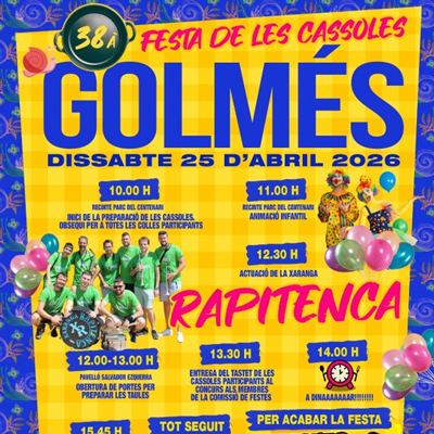 38a Festa de les Cassoles de Golmés, 2026