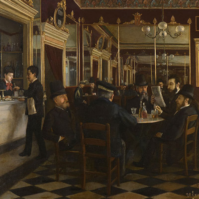 Obra 'El Cafè Vila' (1877) de Jaume Pons Martí