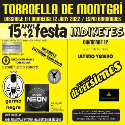 Festa 15+2 dels Indiketes - Torroella de Montgrí 2022