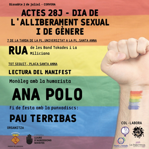 28J, Dia de l'alliberament sexual i de gènere, Cervera, LGTBIQ+, 2022