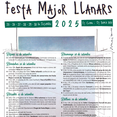 Festa Major de Llanars, 2025