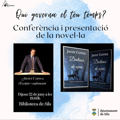 Presentació de la novel·la 'Destinos de Azar' de Javier Correa a Sils, 2023
