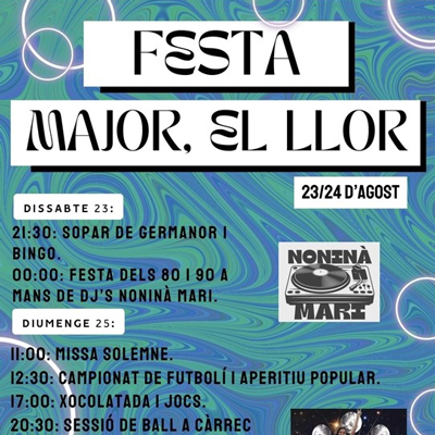 Festa Major del Llor, Torrefeta i Florejacs, 2025