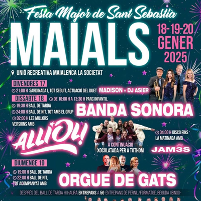 Festa Major de Sant Sebastià a Maials, 2025