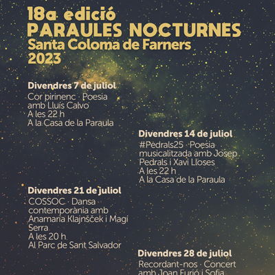 18è Paraules Nocturnes, Santa Coloma de Farners, 2023