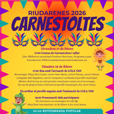 Carnestoltes de Riudarenes, 2026