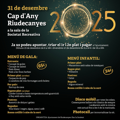 Revetlla de Cap d'Any a Riudecanyes, 2024