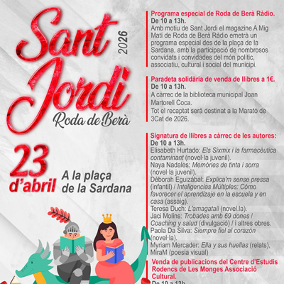 Diada de Sant Jordi a Roda de Berà, 2026