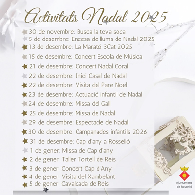 Festes de Nadal a Rosselló, 2025