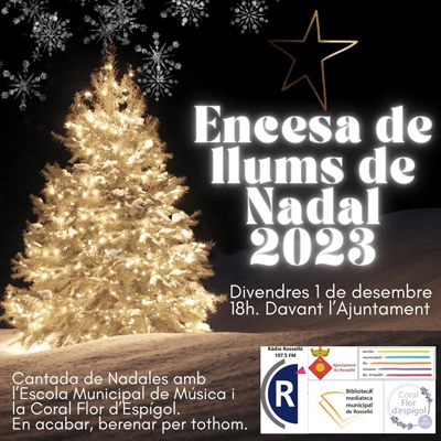 Encesa de llums de Nadal a Rosselló, 2023