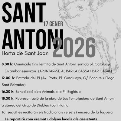 Sant Antoni a Horta de Sant Joan 2026, Sant Antoni a Horta de Sant Joan, 2026, Horta de Sant Joan, 