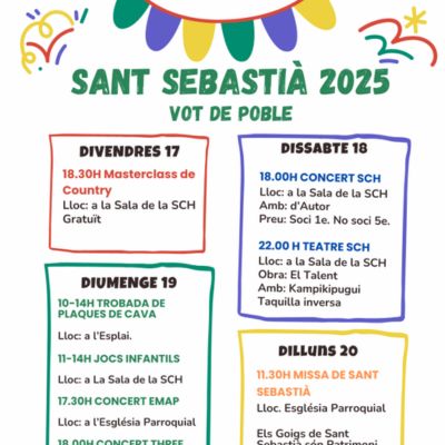 Festa d'hivern de Sant Llorenç d'Hortons, Sant Sebastià, 2025, Sant Llorenç d'Hortons, 