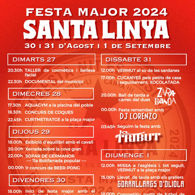 Festa Major de Santa Linya, Les Avellanes i Santa Linya, 2024