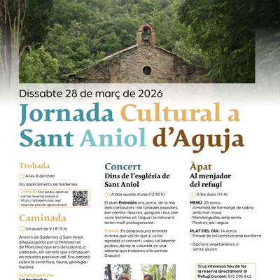 Jornada Cultural a Sant Aniol d'Aguja, Montagut i Oix, 2026