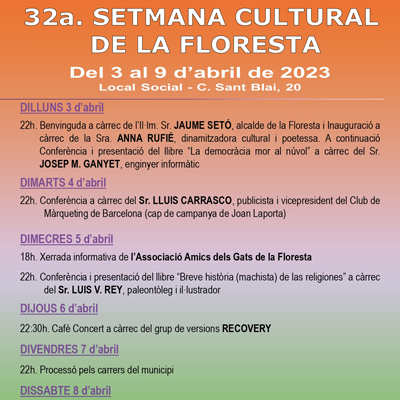 32a Setmana Cultural a la Floresta, 2023