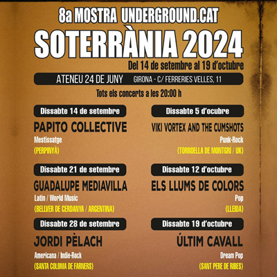 Soterrània. 8a Mostra Underground, Ateneu 24 de Juny, Girona, 2024