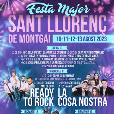 Festa Major de Sant Llorenç de Montgai, Camarasa, 2023