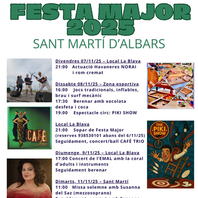 Festa Major de Sant Martí d'Albars, Lluçanès, 2025