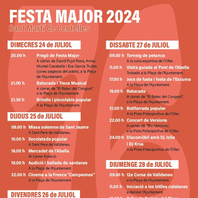 Festa Major de Sant Martí de Centelles, 2024