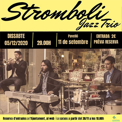 Concert de Stromboli jazz Trio a Guissona, 2020