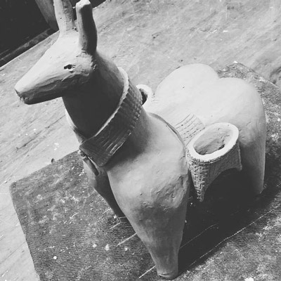 Taller de creació i modelatge de personatges en fang_ Mailén Navas, La Volta, Girona, 2022